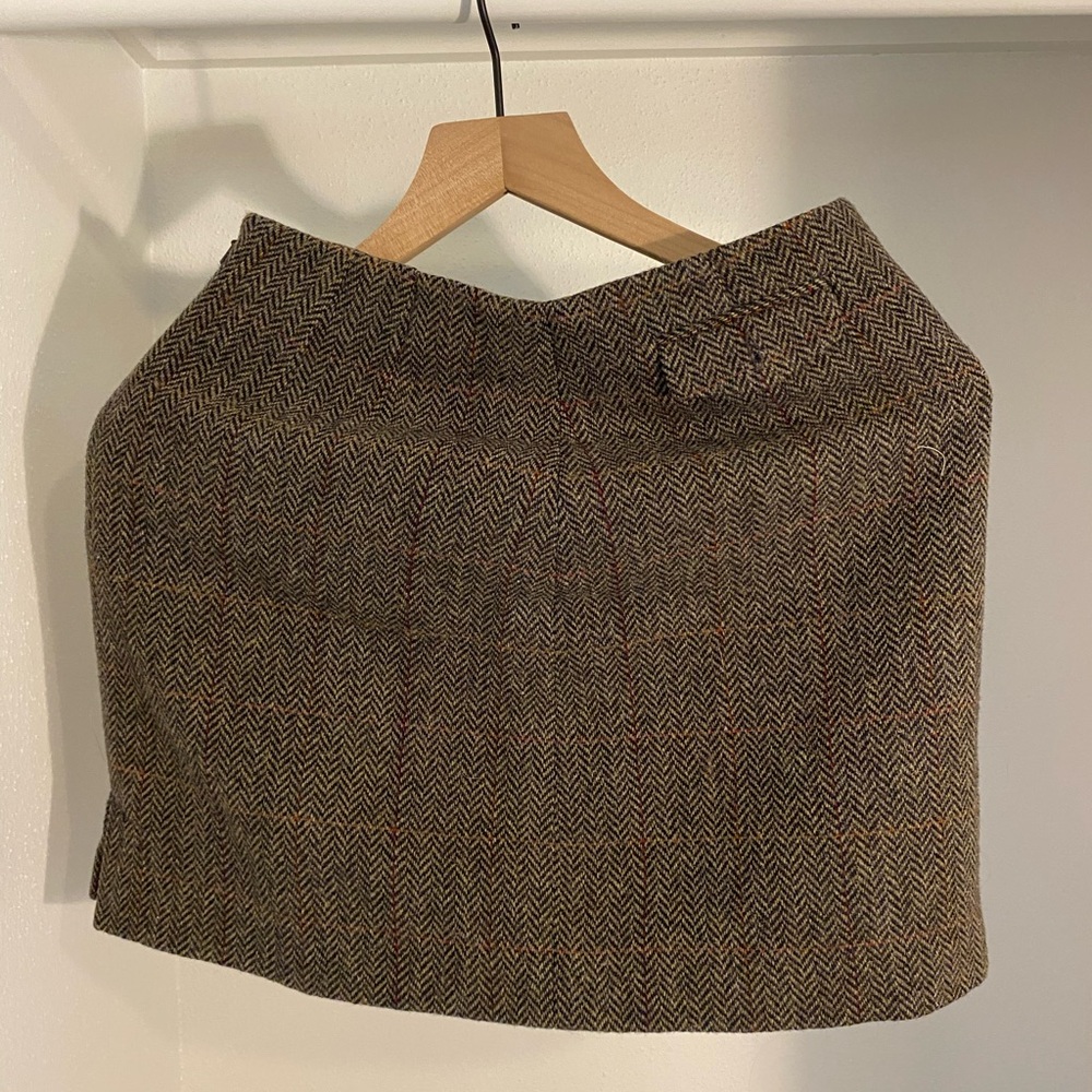 J. Crew Classic Brown Herringbone Skirt